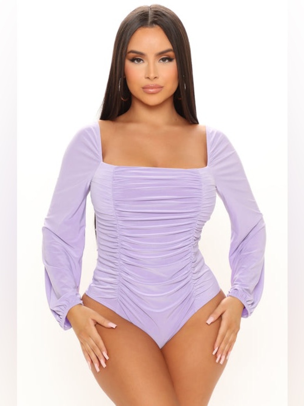 Fashion Nova Catch Your Heart Out Ruched Bodysuit Size Small